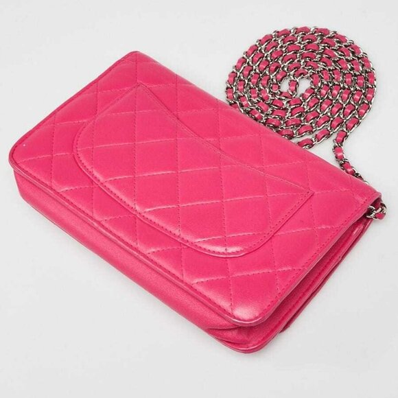 Chanel Pink Quilted Lambskin Leather Classic WOC Clutch Bag - Picture 2 of 10